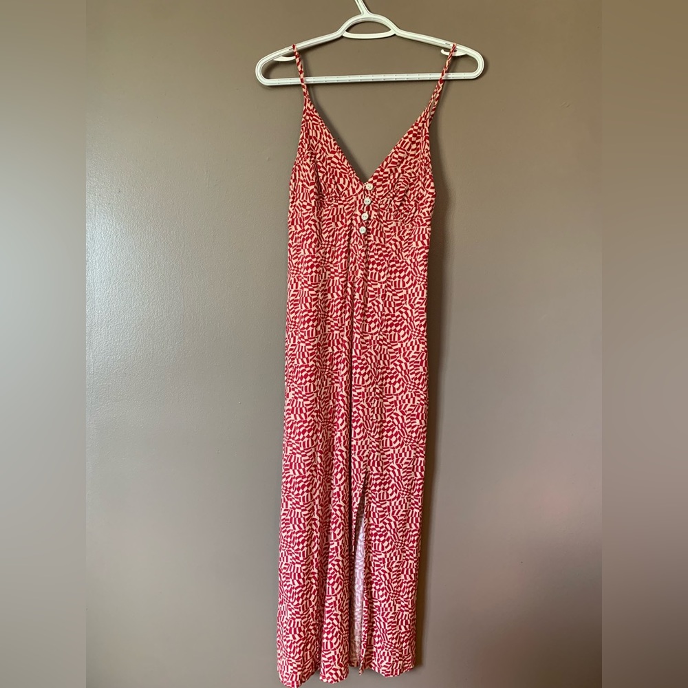 Urban Outfitters Red Patterned Sun Dress